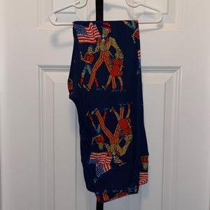Used LuLaRoe Leggings OS Patriotic Fourth of July